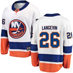 Dave Langevin New York Islanders Youth Fanatics Branded White Breakaway Away Jersey