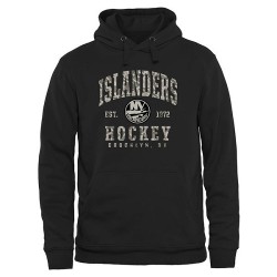 New York Islanders Men's Black Camo Stack Pullover Hoodie