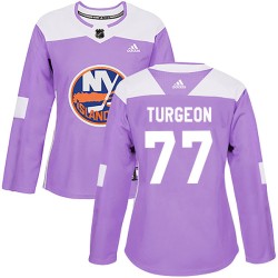 Pierre Turgeon New York Islanders Women's Adidas Authentic Purple Fights Cancer Practice Jersey
