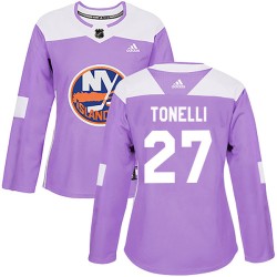 John Tonelli New York Islanders Women's Adidas Authentic Purple Fights Cancer Practice Jersey
