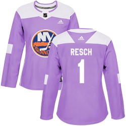 Glenn Resch New York Islanders Women's Adidas Authentic Purple Fights Cancer Practice Jersey