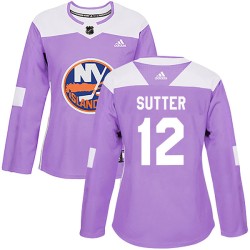 Duane Sutter New York Islanders Women's Adidas Authentic Purple Fights Cancer Practice Jersey