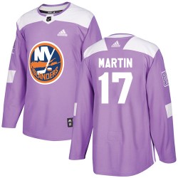 Matt Martin New York Islanders Men's Adidas Authentic Purple Fights Cancer Practice Jersey