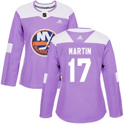Matt Martin New York Islanders Women's Adidas Authentic Purple Fights Cancer Practice Jersey