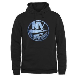 New York Islanders Men's Black Rinkside Pond Hockey Pullover Hoodie -