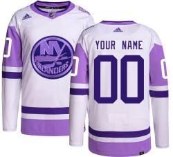 Custom New York Islanders Men's Adidas Authentic Hockey Fights Cancer Jersey