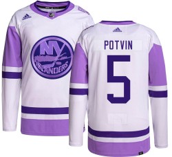 Denis Potvin New York Islanders Men's Adidas Authentic Hockey Fights Cancer Jersey