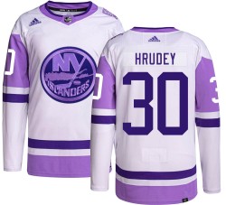 Kelly Hrudey New York Islanders Youth Adidas Authentic Hockey Fights Cancer Jersey