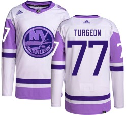 Pierre Turgeon New York Islanders Youth Adidas Authentic Hockey Fights Cancer Jersey