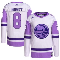 Garry Howatt New York Islanders Youth Adidas Authentic White/Purple Hockey Fights Cancer Primegreen Jersey