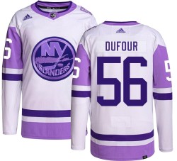 William Dufour New York Islanders Youth Adidas Authentic Hockey Fights Cancer Jersey