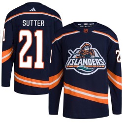 Brent Sutter New York Islanders Youth Adidas Authentic Navy Reverse Retro 2.0 Jersey