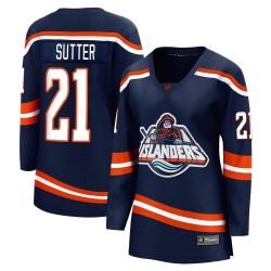 Brent Sutter New York Islanders Women's Fanatics Branded Navy Breakaway Special Edition 2.0 Jersey