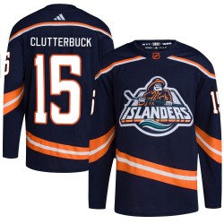 Cal Clutterbuck New York Islanders Men's Adidas Authentic Navy Reverse Retro 2.0 Jersey