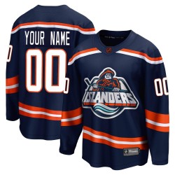 Custom New York Islanders Men's Fanatics Branded Navy Breakaway Special Edition 2.0 Jersey