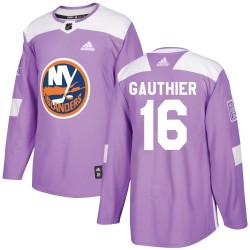 Julien Gauthier New York Islanders Men's Adidas Authentic Purple Fights Cancer Practice Jersey