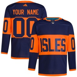 Custom New York Islanders Men's Adidas Authentic Navy 2024 Stadium Series Primegreen Jersey