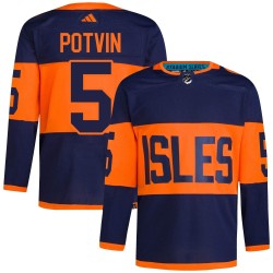 Denis Potvin New York Islanders Men's Adidas Authentic Navy 2024 Stadium Series Primegreen Jersey