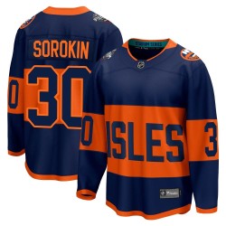 Ilya Sorokin New York Islanders Men's Fanatics Branded Navy Breakaway 2024 Stadium Series Jersey