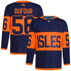 William Dufour New York Islanders Men's Adidas Authentic Navy 2024 Stadium Series Primegreen Jersey
