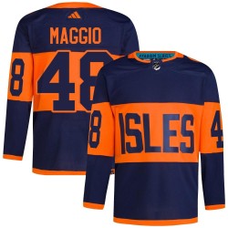 Matthew Maggio New York Islanders Men's Adidas Authentic Navy 2024 Stadium Series Primegreen Jersey