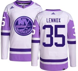 Tristan Lennox New York Islanders Men's Adidas Authentic Hockey Fights Cancer Jersey