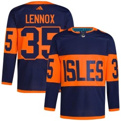 Tristan Lennox New York Islanders Men's Adidas Authentic Navy 2024 Stadium Series Primegreen Jersey