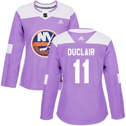 Anthony Duclair New York Islanders Women's Adidas Authentic Purple Fights Cancer Practice Jersey
