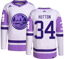 Grant Hutton New York Islanders Youth Adidas Authentic Hockey Fights Cancer Jersey