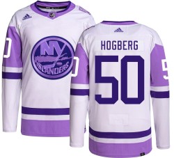 Marcus Hogberg New York Islanders Youth Adidas Authentic Hockey Fights Cancer Jersey