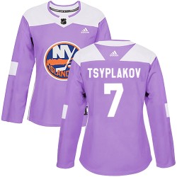 Maxim Tsyplakov New York Islanders Women's Adidas Authentic Purple Fights Cancer Practice Jersey