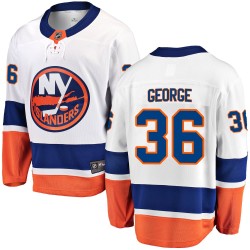 Isaiah George New York Islanders Men's Fanatics Branded White Breakaway Away Jersey