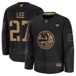Anders Lee New York Islanders Men's Fanatics Premium Black 2024 Military Appreciation Practice Jersey