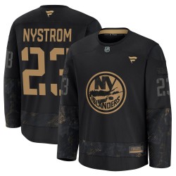 Bob Nystrom New York Islanders Men's Fanatics Premium Black 2024 Military Appreciation Practice Jersey