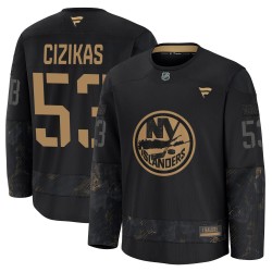 Casey Cizikas New York Islanders Youth Fanatics Premium Black 2024 Military Appreciation Practice Jersey