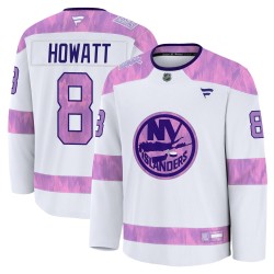 Garry Howatt New York Islanders Youth Fanatics Premium White 2024 Hockey Fights Cancer Practice Jersey