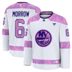 Ken Morrow New York Islanders Men's Fanatics Premium White 2024 Hockey Fights Cancer Practice Jersey