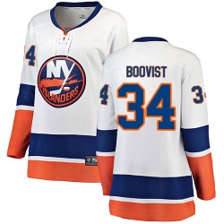 Adam Boqvist New York Islanders Women's Fanatics Branded White Breakaway Away Jersey