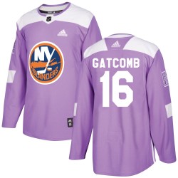 Marc Gatcomb New York Islanders Youth Adidas Authentic Purple Fights Cancer Practice Jersey