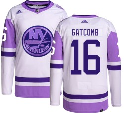 Marc Gatcomb New York Islanders Men's Adidas Authentic Hockey Fights Cancer Jersey