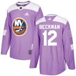 Adam Beckman New York Islanders Youth Adidas Authentic Purple Fights Cancer Practice Jersey