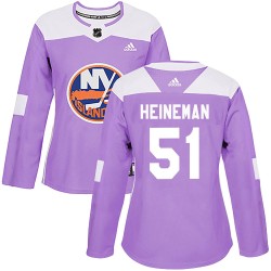 Emil Heineman New York Islanders Women's Adidas Authentic Purple Fights Cancer Practice Jersey