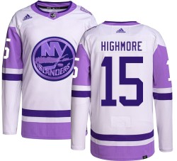 Matthew Highmore New York Islanders Men's Adidas Authentic Hockey Fights Cancer Jersey