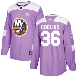 Calle Odelius New York Islanders Men's Adidas Authentic Purple Fights Cancer Practice Jersey