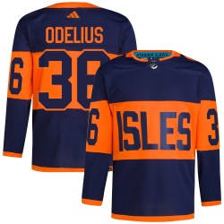 Calle Odelius New York Islanders Men's Adidas Authentic Navy 2024 Stadium Series Primegreen Jersey
