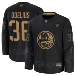 Calle Odelius New York Islanders Men's Fanatics Premium Black 2024 Military Appreciation Practice Jersey