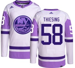 Camden Thiesing New York Islanders Youth Adidas Authentic Hockey Fights Cancer Jersey