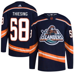 Camden Thiesing New York Islanders Men's Adidas Authentic Navy Reverse Retro 2.0 Jersey
