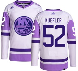 Daylan Kuefler New York Islanders Men's Adidas Authentic Hockey Fights Cancer Jersey
