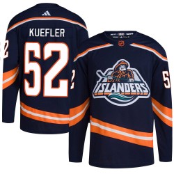 Daylan Kuefler New York Islanders Men's Adidas Authentic Navy Reverse Retro 2.0 Jersey